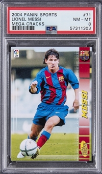 2004-05 Panini Sports Mega Cracks #71 Lionel Messi Rookie Card - PSA NM-MT 8